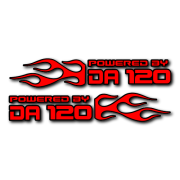 Powered by DA Flame LR 120 V2 Decal