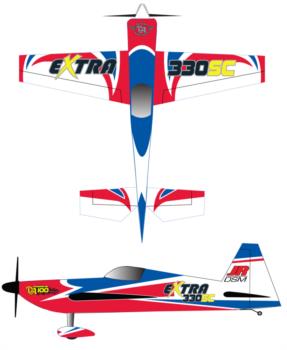 3D Hobby Shop Extra 330 red/blue Graphic Package 1