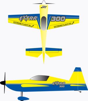 Extreme Flight Extra 300 yellow scheme-2 Graphic Package