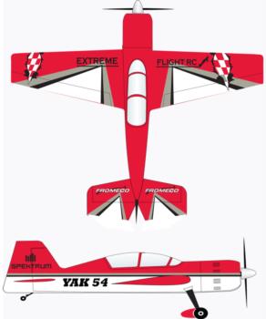 Extreme Flight Yak 54 red/white-2 Graphic Package 1