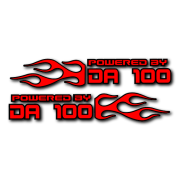 Powered by DA Flame LR 100 V2 Decal